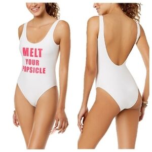 NWT California Waves Melt Your Popsicle Graphic One Piece Swimsuit Size Small